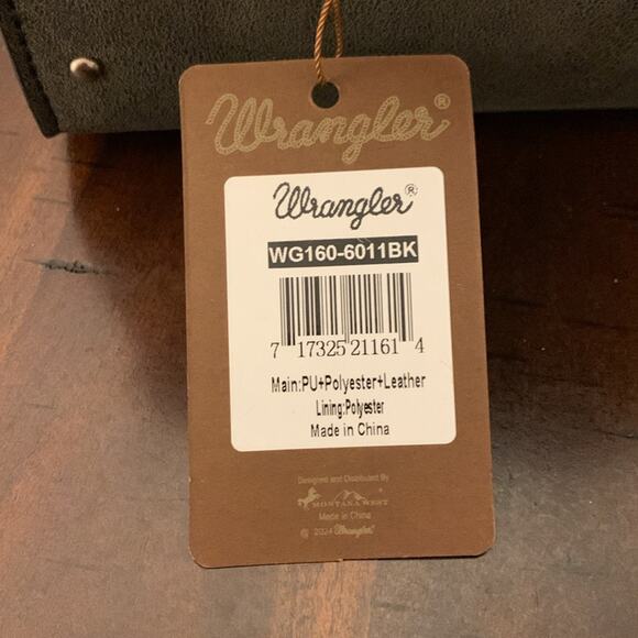 NWT Wrangler Sherpa Mini Tote Crossbody Bag - Black - Picture 10 of 12